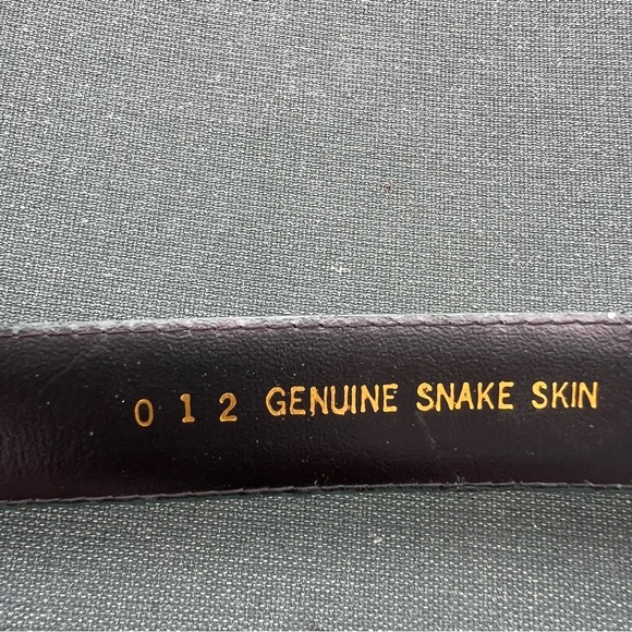 Snake Skin Leather Belt Vintage Emerald Green Size M/L Good Condition - Picture 5 of 9